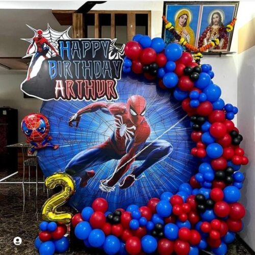 Spiderman theme birthday decoration