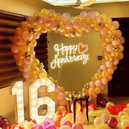 ring setup anniversary with neone light